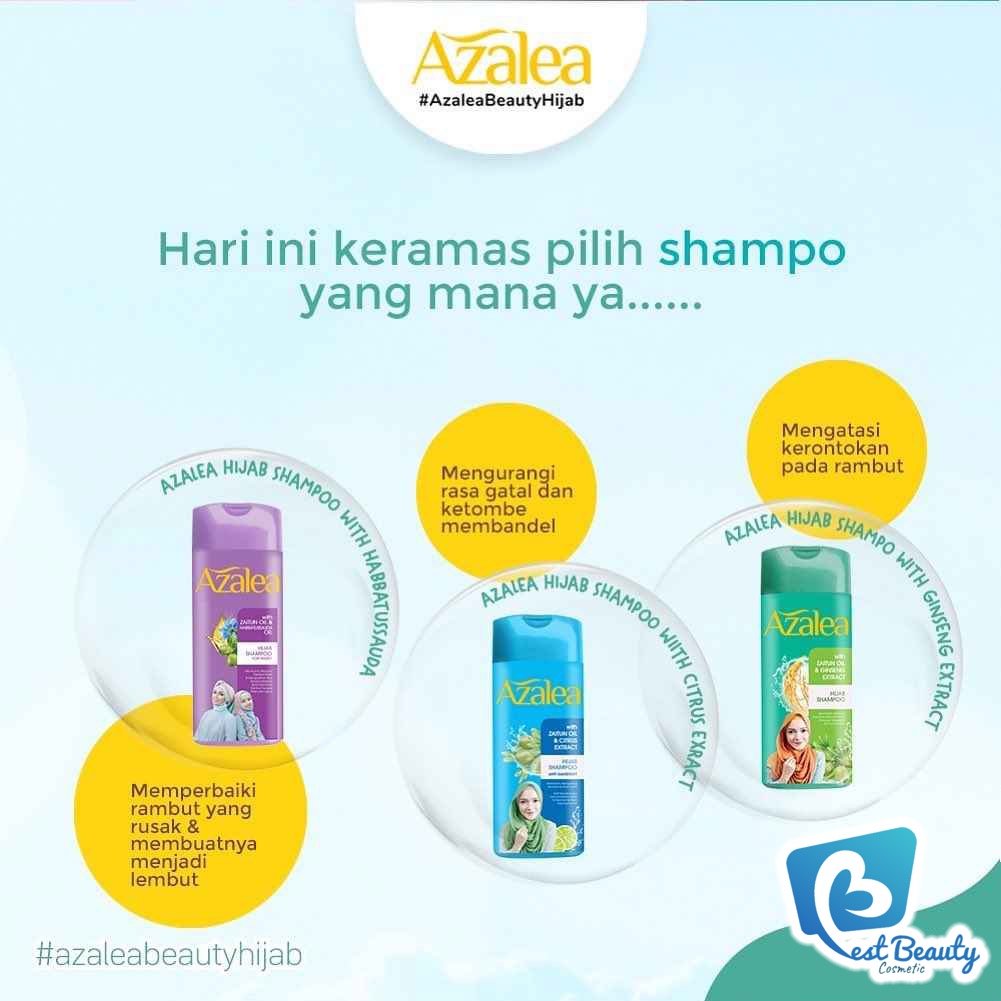 ★ BB ★ AZALEA Shampoo Citrus Extract - Zaitun Oil &amp; Ginseng Extract - Zaitun Oil &amp; Habbatussaudah Oil 180 ML