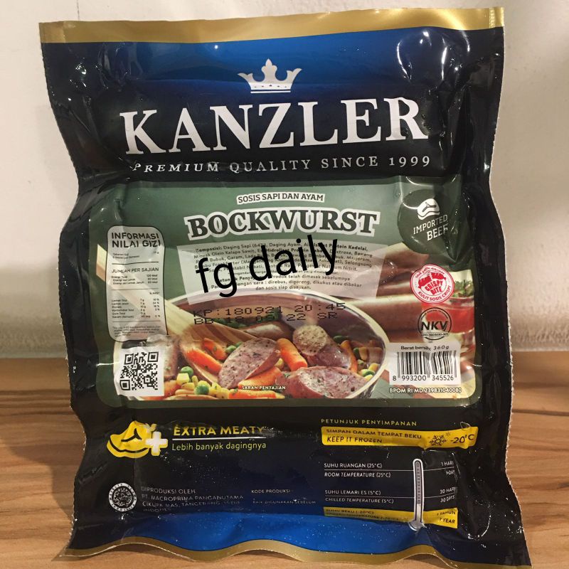 Sosis bockwurst kanzler / sosis sapi kanzler / sosis ayam kanzler