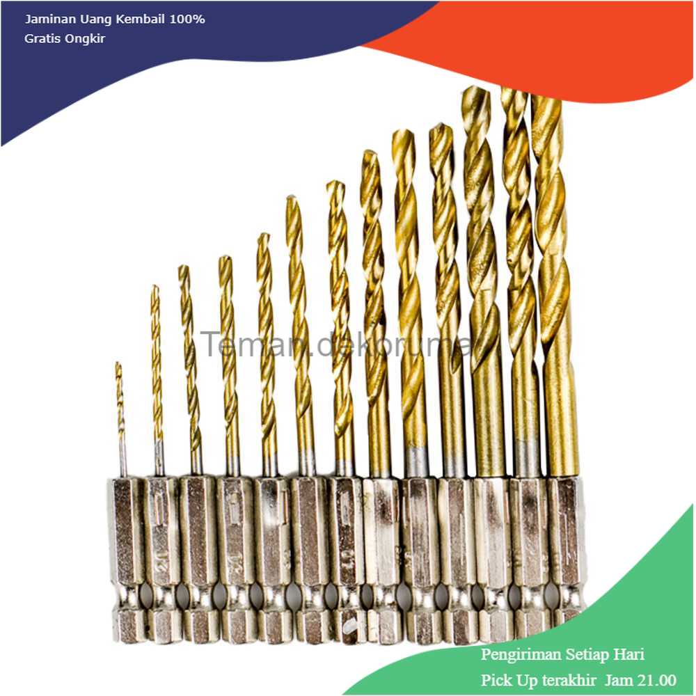 TD-DFA Taffware Mata Bor Power Drill Steel Titanium Hex Shank 13 PCS SV-VDB13