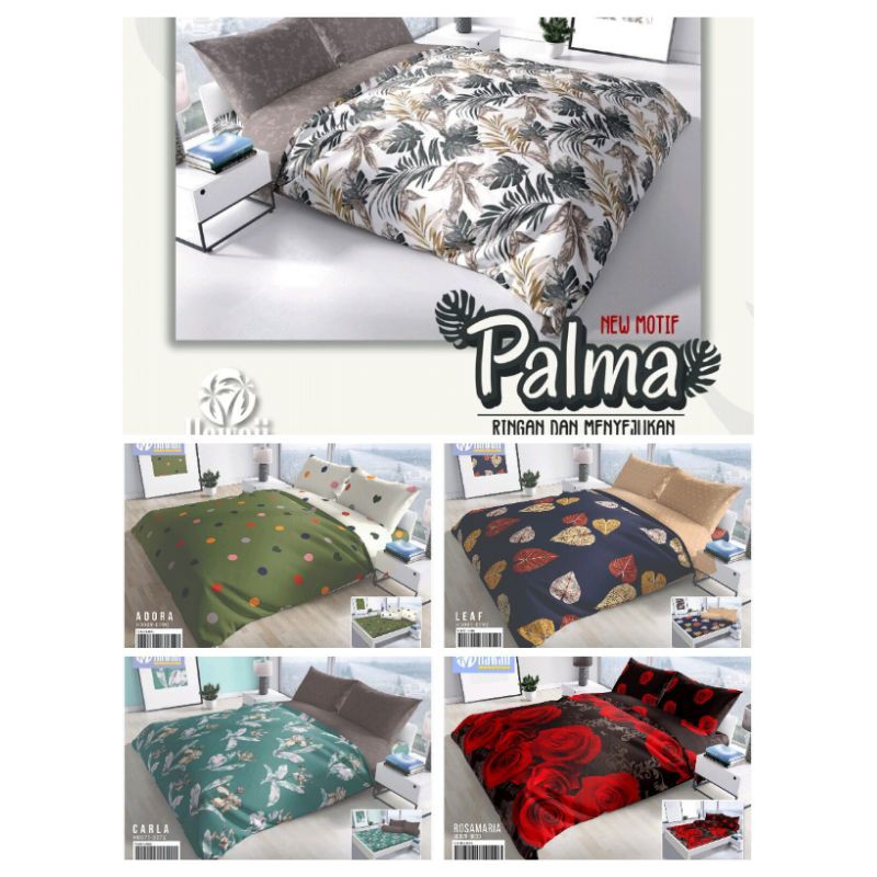Bedcover Set 180x200 Murah Motif bunga , kotak , Garis . HAWAI. MY LOVE OFFICIAL