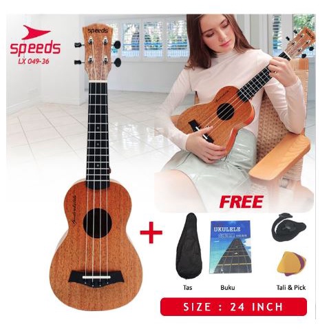 Ukulele Gitar Akustik Kayu Sopran 4 Senar Nylon