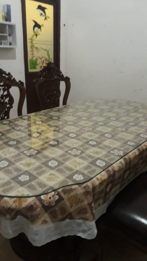 Taplak Meja Makan Plastik Tebal Oval 152x228cm Shabby Chic Leopard