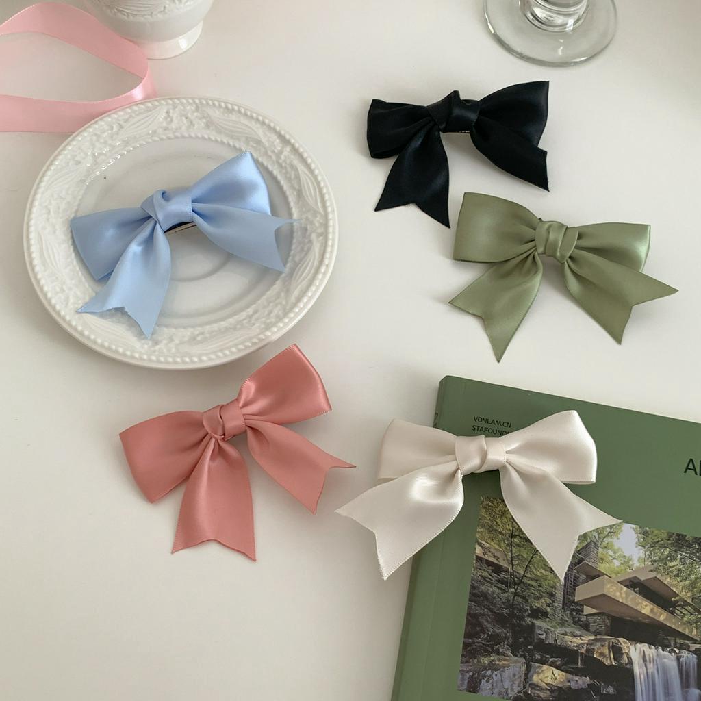 PREMIUM CLASSIC SATIN BOWKNOT HAIRPIN SWEET ALL-MATCH GIRL BANGS CLIP GIRLY FAIRY HAIR AKSESORIS RAMBUT PITA PANJANG KLASIK KPOP KOREA KOREAN HIGH QUALITY JENNIE BLACKPINK STYLE JEPIT JEPITAN RAMBUT PITA RIBBON BOW KNOT ANAK GIRL DEWASA WANITA