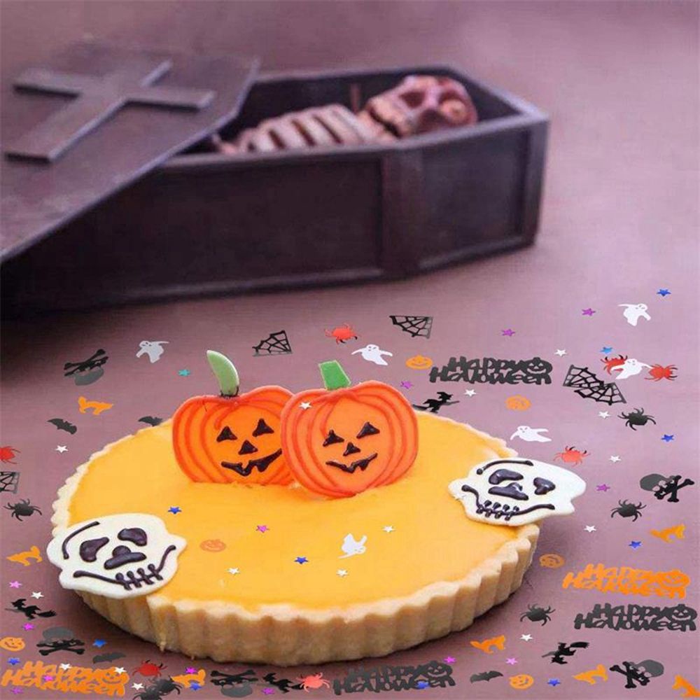 ELEGANT 30g Halloween Confetti Plastic Pumpkin Confetti Table Decoration Bat Colorful for Desk Ornaments Scrapbooking Supplies Party Festival Glitter