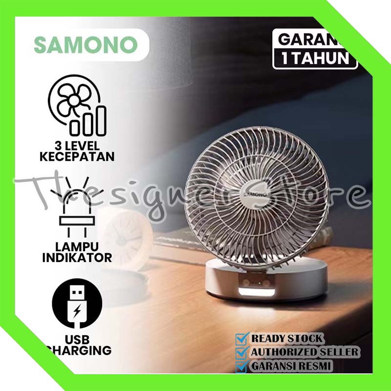 Samono Kipas Multifungsi USB Charge 3 Tingkat Kecepatan Portable Fan Bisa Dilipat Design Ergonomis SW-DF03 Grey