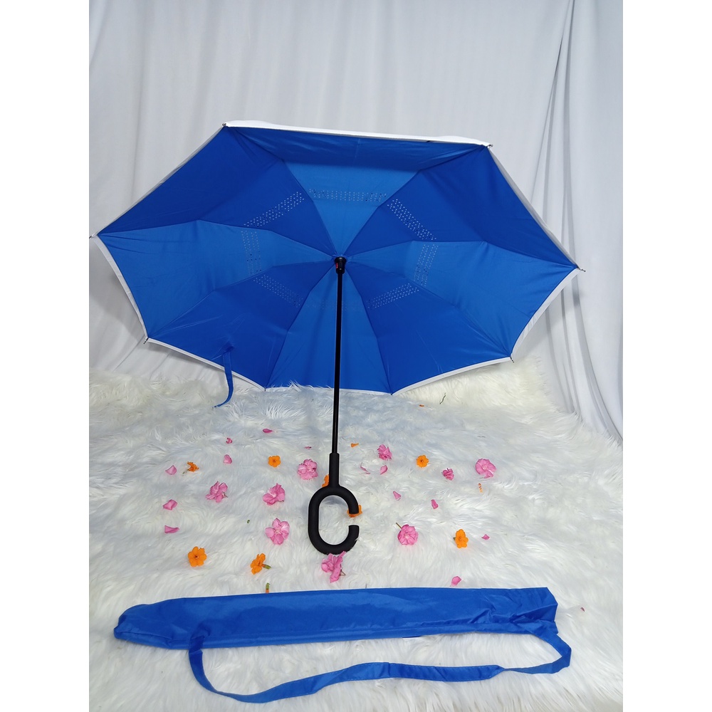 Payung Terbalik Kazbrella SKY Luar PUTIH 2nd Gen BEST QUALITY _ M-805