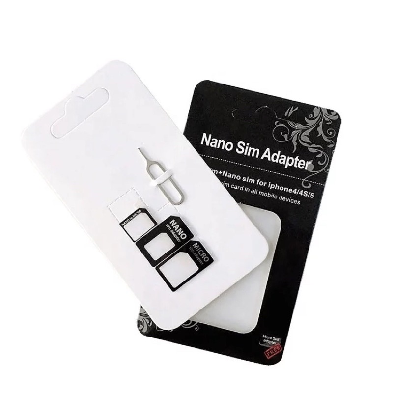 Adapter Sim Card / Adapter Kartu Sim Nano Micro / Adapter 4in1 Converter Jarum Ejecter Eject Pin Iphone Samsung Android