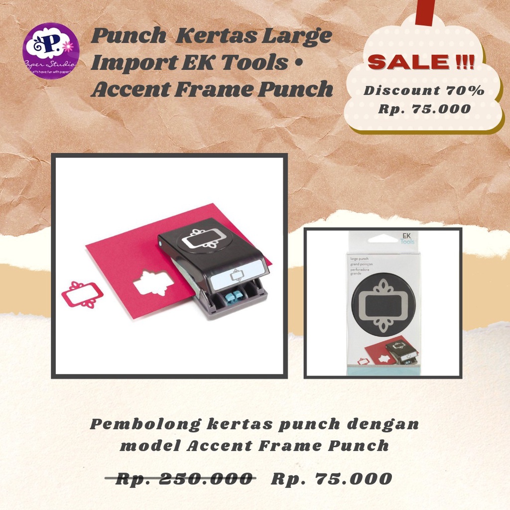 

PEMBOLONG KERTAS (Punch Kertas Large EK Tools • Accent Frame Punch)