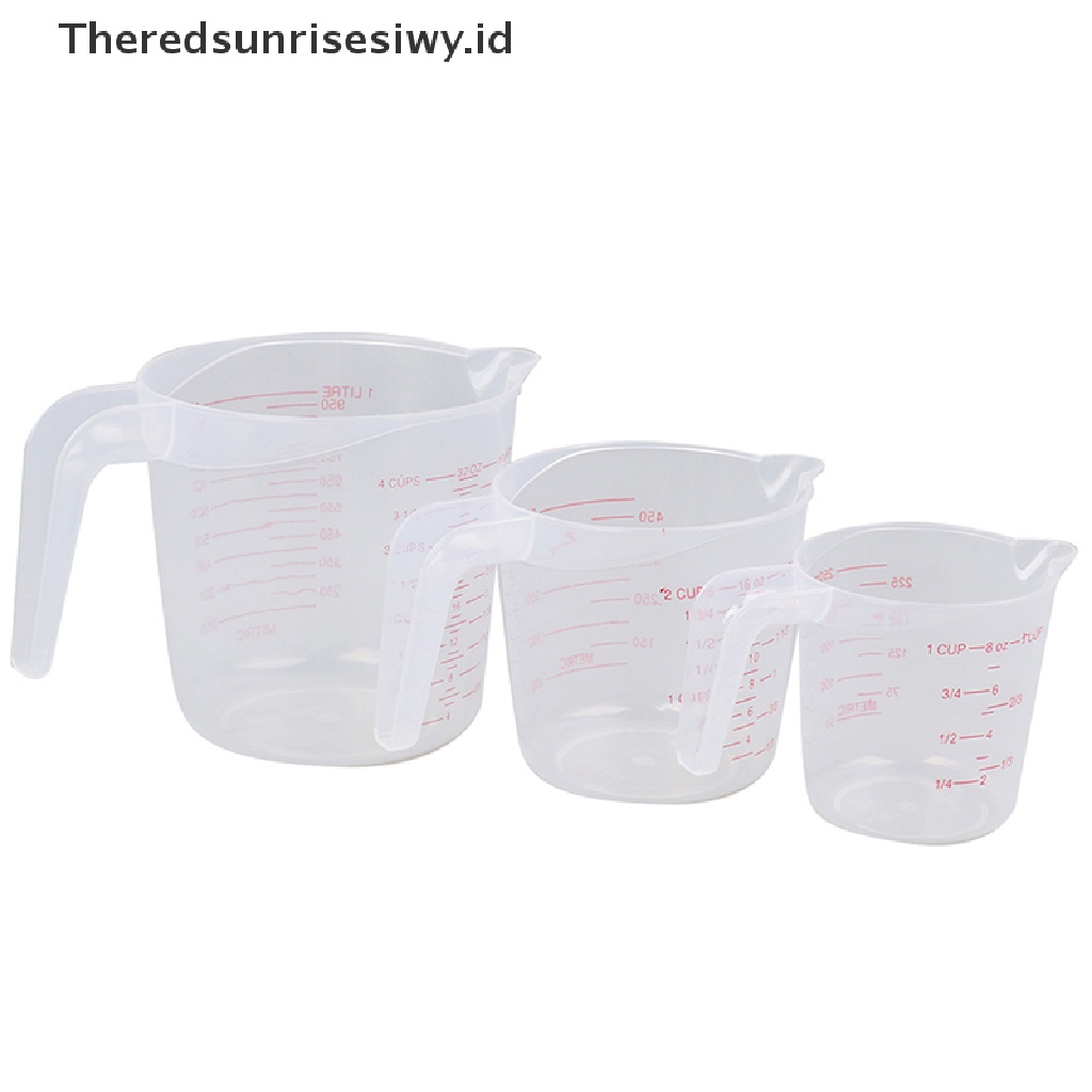 Cangkir Pengukur Kapasitas Besar 250 / 500 / 1000ml Bahan Plastik
