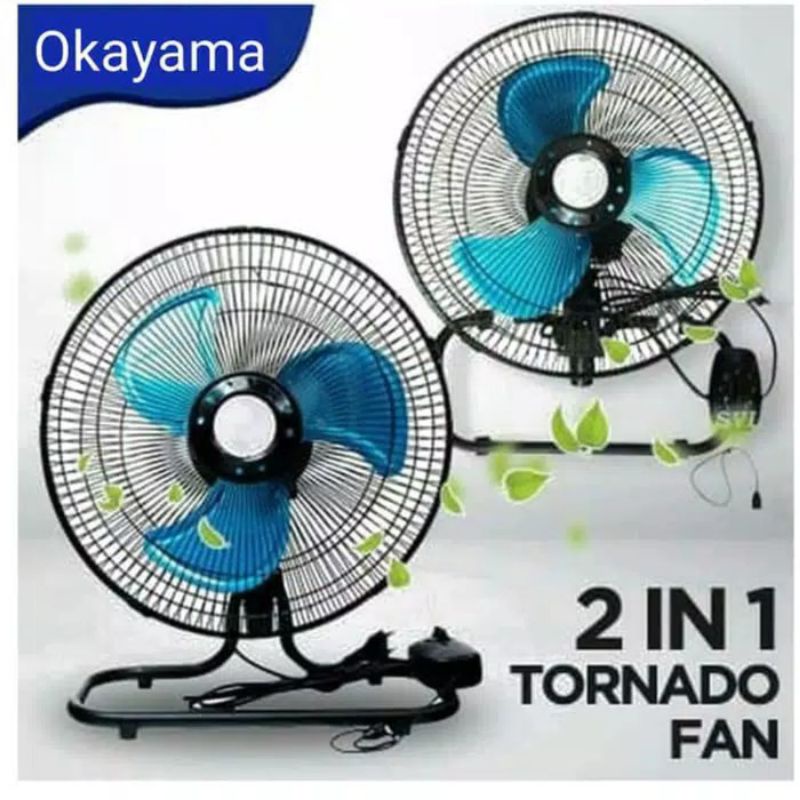 kipas angin meja dan dinding besi 2 fungsi 12 in okayama ok-1230