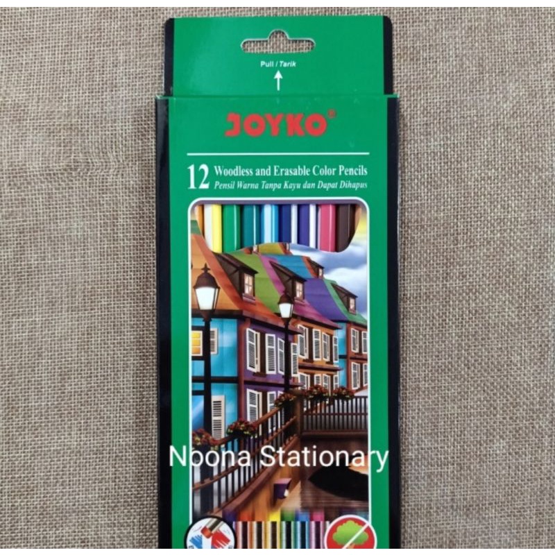 

Joyko Pensil Warna 12 Panjang Dapat Dihapus / Erasable Color Pencils