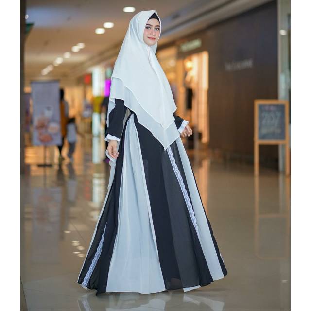 Gamis viral : adresia dress set khimar termurah trend modis 2018 rhs-01