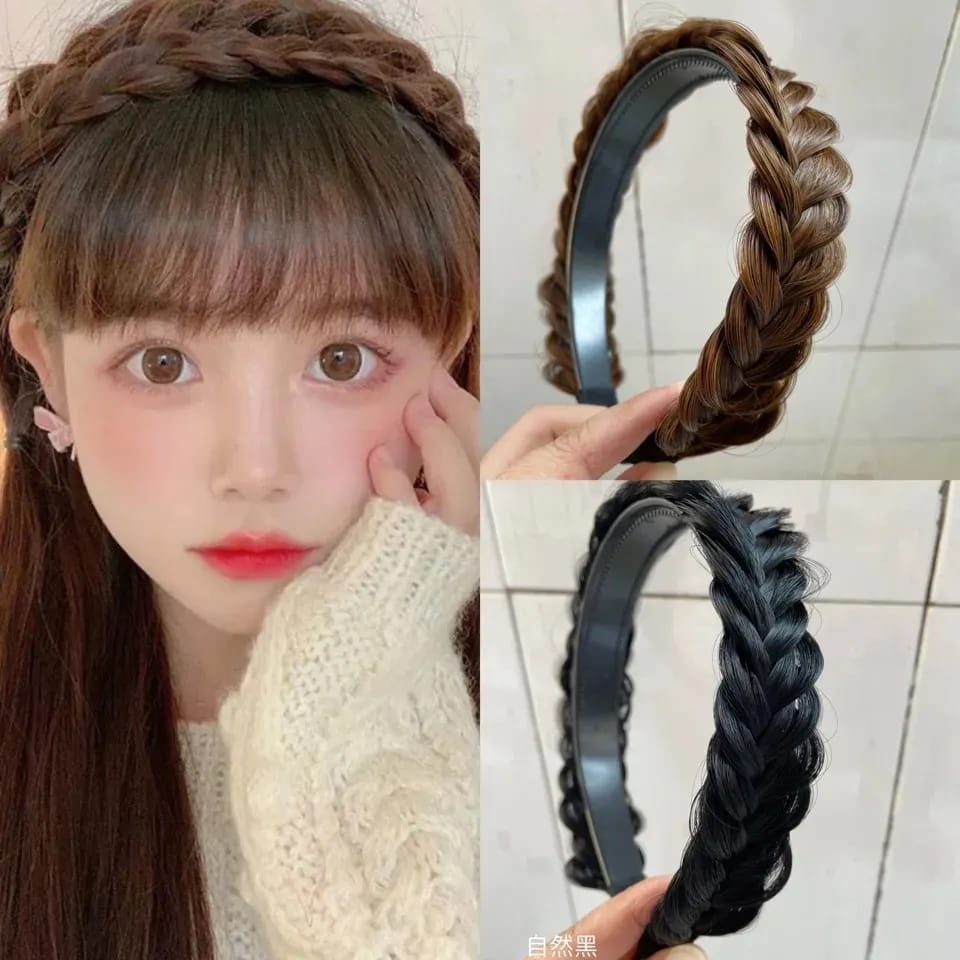 BANDO BRAID KEPANG RAMBUT AKSESORIS FASHION KOREA IMPORT WIG RAMBUT PALSU