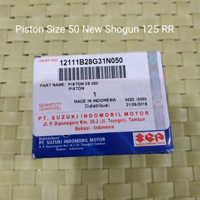 Piston New Shogun 125RR/Shogun FL125 size 50