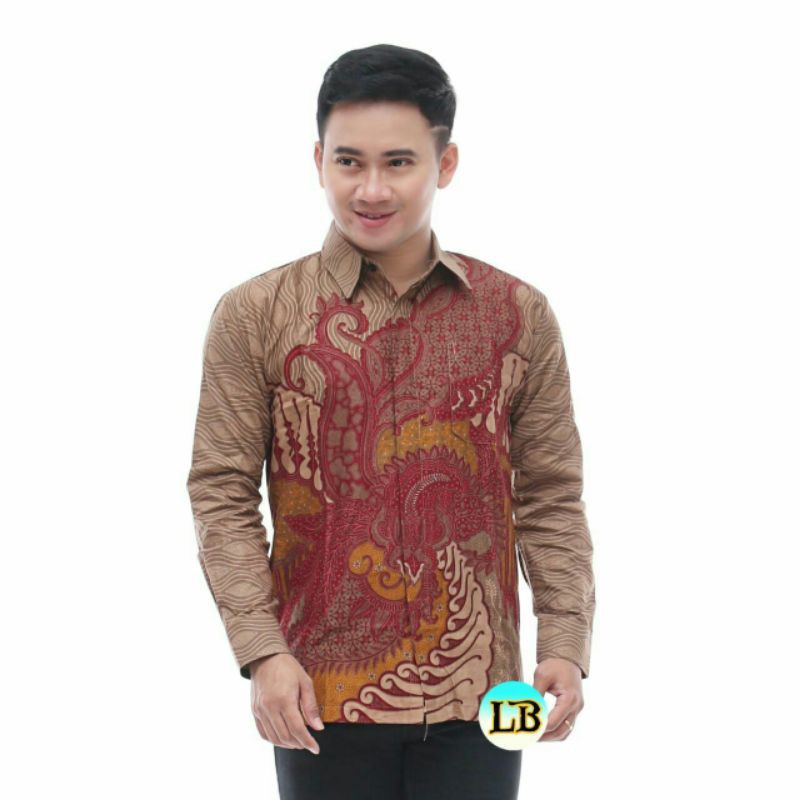 JANITRA baju batik pria lengan panjang modern Non Furing Bahan Katun Primis