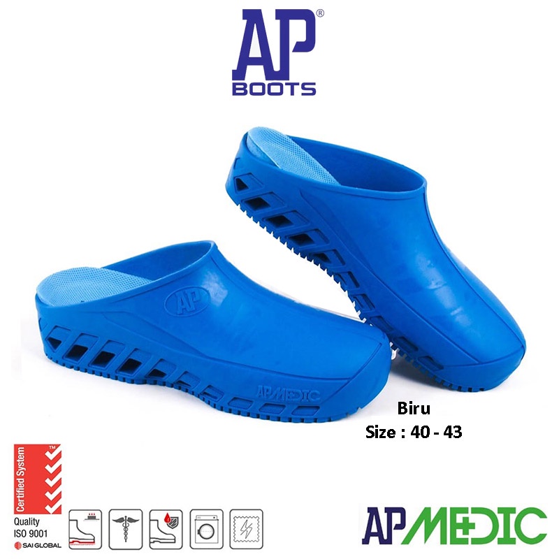 AP BOOT AP MEDIC Sepatu Sandal Medis Karet PVC APD Nakes Klinik Sandal Boot Medis Karet