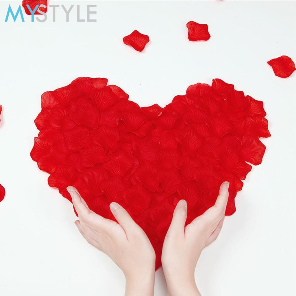 ROSE PETAL KELOPAK BUNGA MAWA IMITASI 1 PACK -+ 100 HELAI BUNGA MAWAR TABUR MERAH GOLD WEDDING