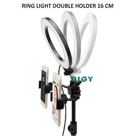 Ring Light double holder, 16 inc Stand Holder Hp Live Vlog Selfie