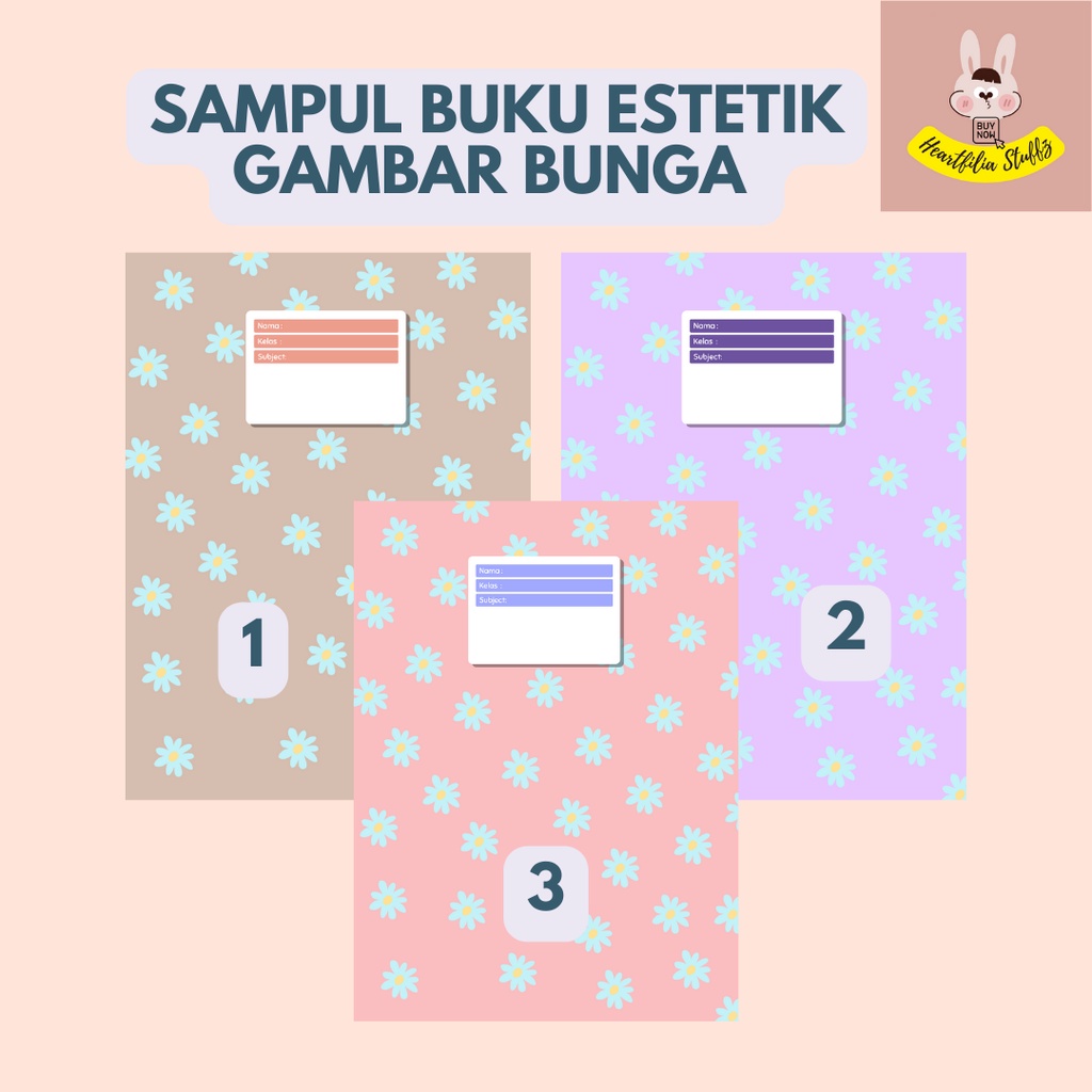 Jual (ISI 11) SAMPUL BUKU ESTETIK BUNGA SAMPUL BUKU CAMPUS MURAH