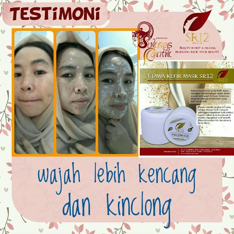 KEFIR ETAWA MASKER SR12  BPOM TERBAIK KULIT BERMINYAK &amp; SENSITIF / KEFIR MASK SUSU KAMBING ETAWA