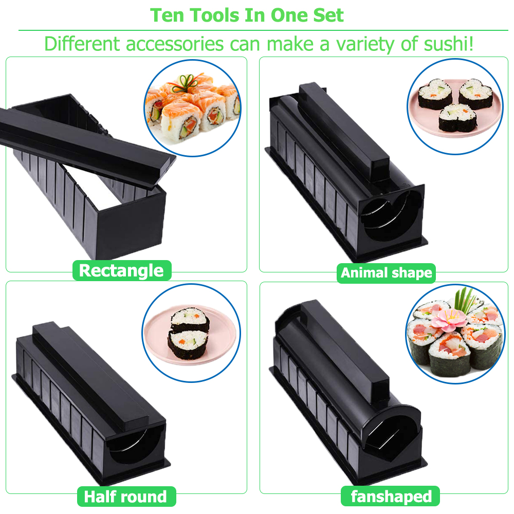 Set 10pcs Cetakan Pembuat Sushi Profesional