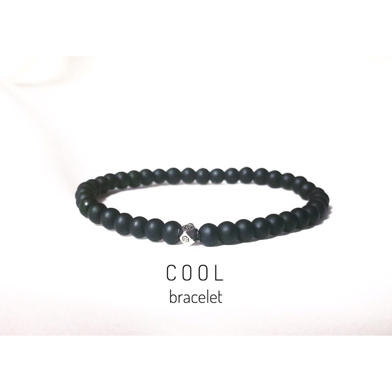 GELANG BATU HITAM MATTE/DOFF ONYX - “COOL BRACELET” - GELANG BATU PRIA WANITA MINIMALIS