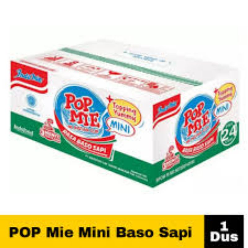 

Pop Mie Mini Ayam, dan Soto, 1 dus isi 24 pcs