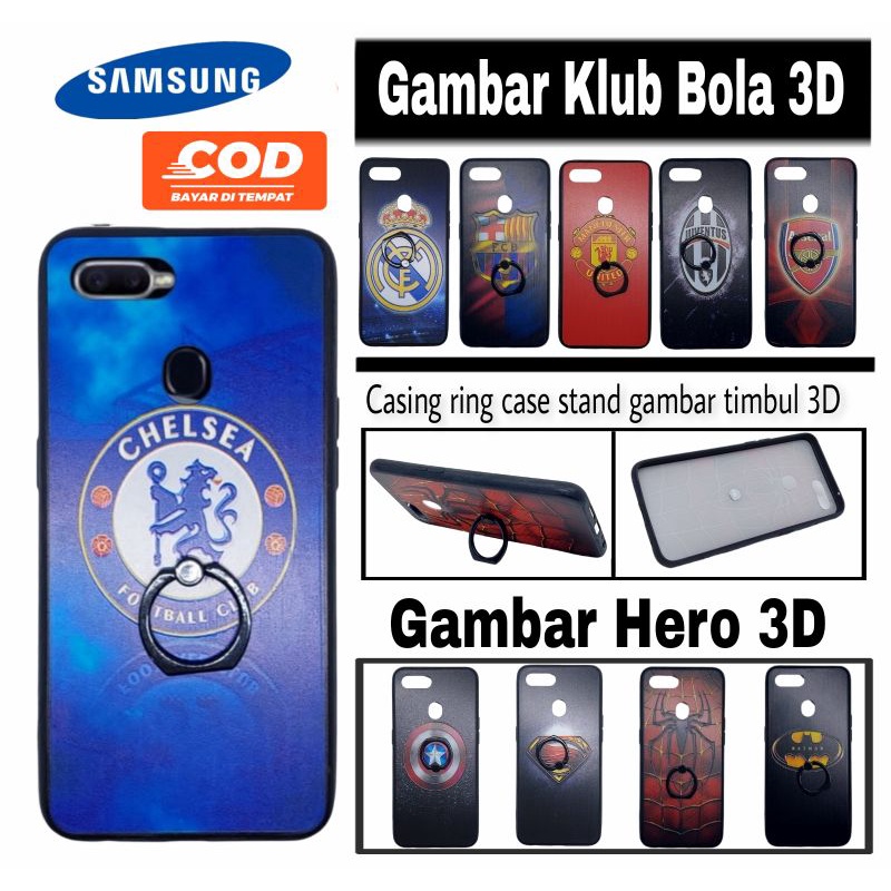 SAMSUNG J6 / J7 DUO / J7 PRO / J7 2016 Hardcase Gambar 3D Klub Bola / Hero Casing Ring Case Premium