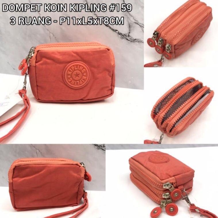 Dompet koin kipling kecil 3 sleting import Q09I