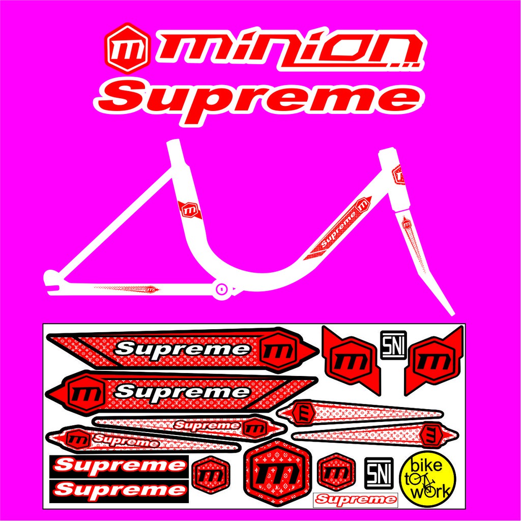 STIKER MINION SEPEDA BIKE ART DECAL STRIPING SUPREME