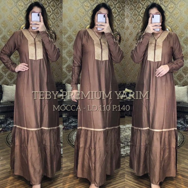 Daster arab Teby Premium Yarim-Mocca