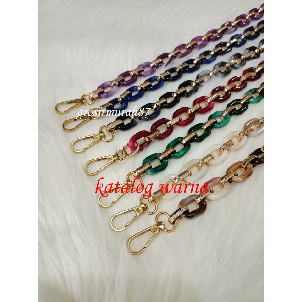 Tali masker kalung rantai masker acrylic motif marmer gradasi konektor hijab jilbab ready stok