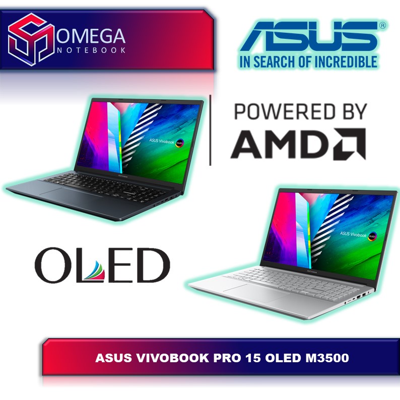 ASUS VIVOBOOK PRO 15 OLED M3500QC - RYZEN 9 5900HX 16GB DDR4 512GB SSD - NVIDIA RTX3050 4GB - 15.6FHD OLED - WINDOWS 11 - M3500QC