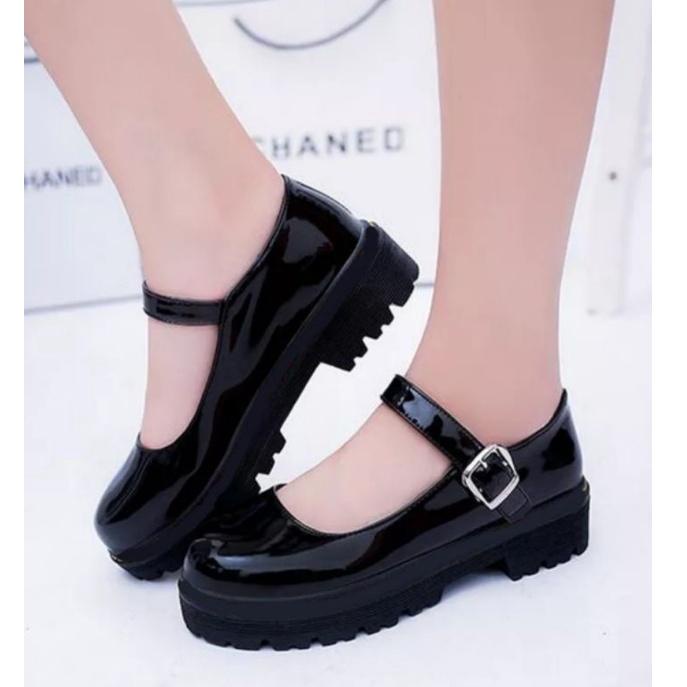 MTS.325332 • Sepatu Lolita Wanita Jepang Sepatu Mary Jane Wanita Hitam Oxford Kulit Lucu Platform/ S