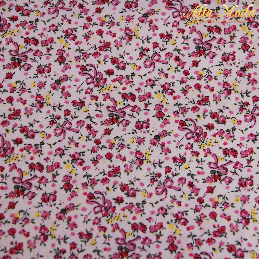 

Alta Moda Cotton Stretch Putih Motif Bunga Pita Pink (1M)