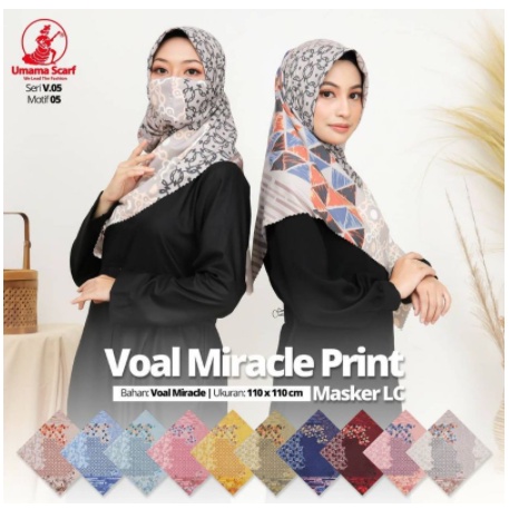 Voal Miracle Print LC Free Mask by Umama - Miracle Print 1