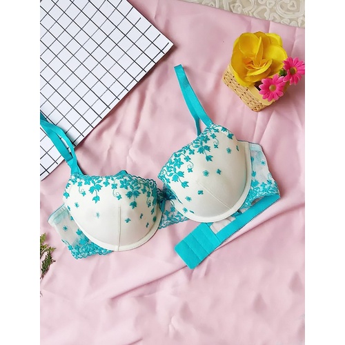 Bra Underwire Flower Lace White Tosca