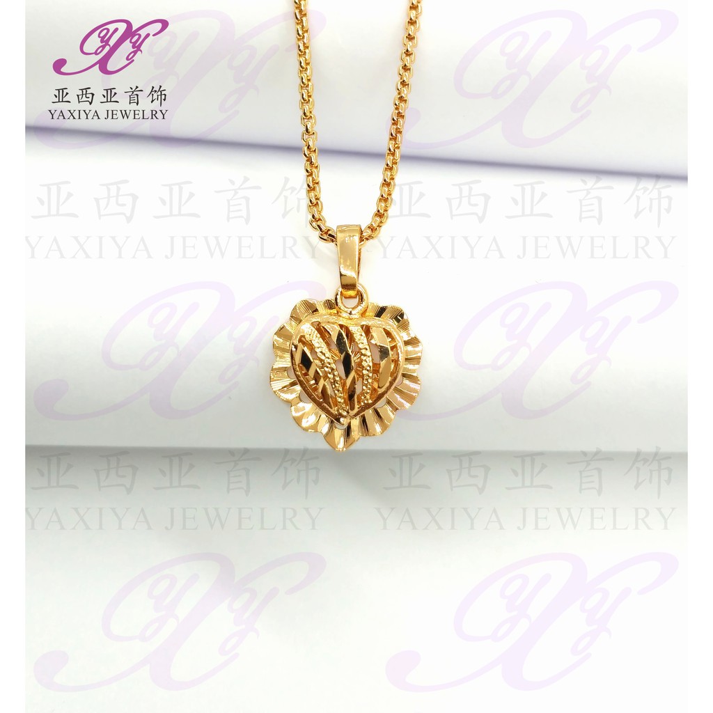 jual Liontin lapis emas Love Type Dubai Perhiasan imitasi 18k Yaxiya 400 Termurah yj