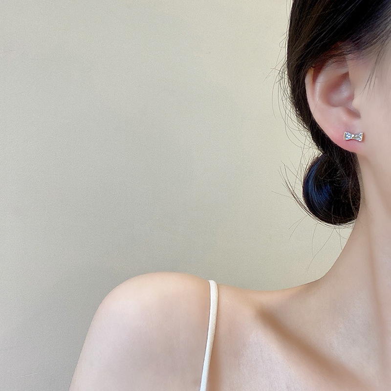 Anting Stud Desain Pita Bahan 925 Silver Needle Untuk Wanita