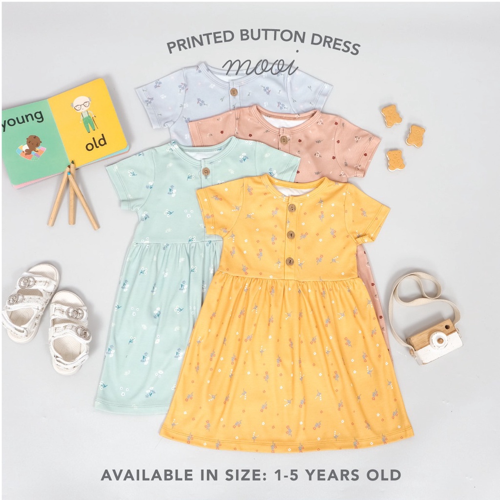 Mooi Printed Button Dress / Dress Anak