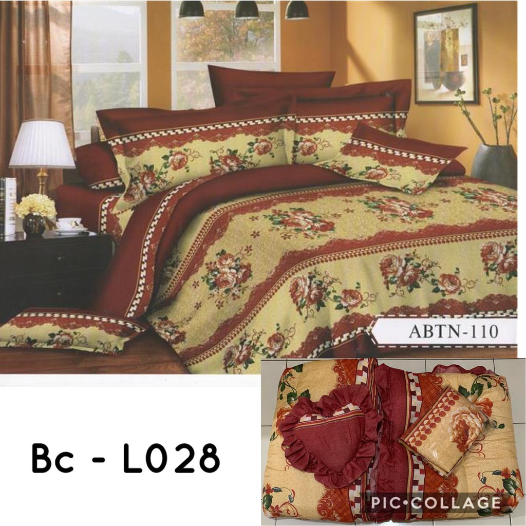 PROMO Natasha Bed Cover set + sprei king Size ukuran 180x200