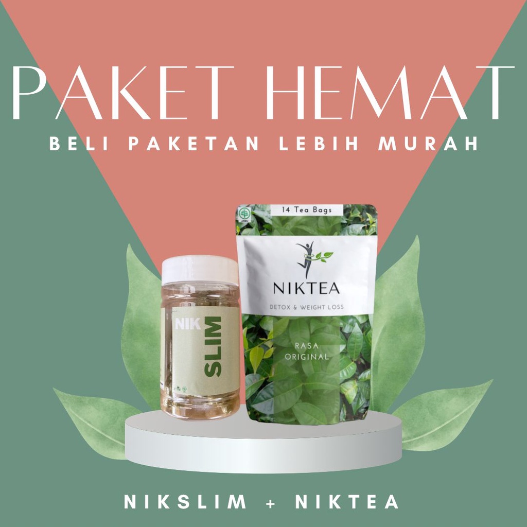 Paket Diet NIKSLIM , Pelangsing Herbal Obat Diet Herbal Alami Dan Slimming Tea  Pil Pelangsing Penurun Berat Badan Minuman Diet Pengecil Badan