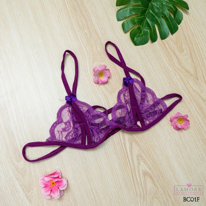 BEST PRODUK BRASET G STRING SEXY BRA BH CD THONG SEKSI DALEMAN UNGU BC01F