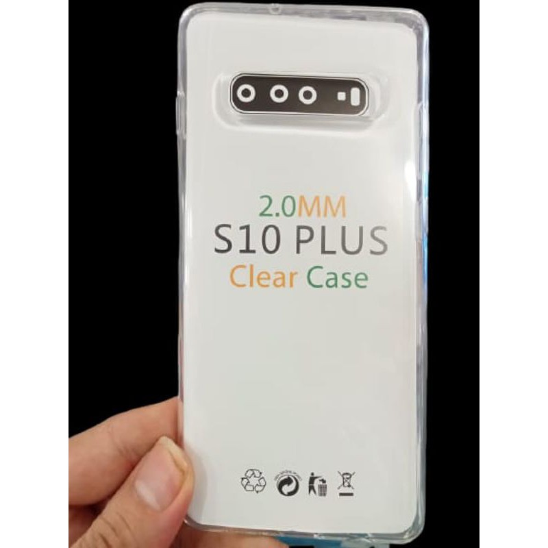 SAMSUNG S10 PLUS CLEAR HD 2.0 SILIKON CASING BAHAN TEBAL