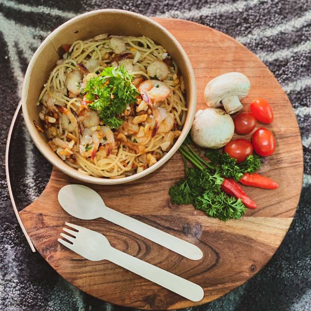 

Spageti uovo gamberi