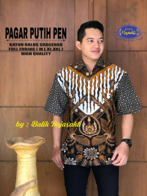 Batik Solo PARANG CEMPOKO Kemeja Pria Katun Halus Sragenan Full Furing