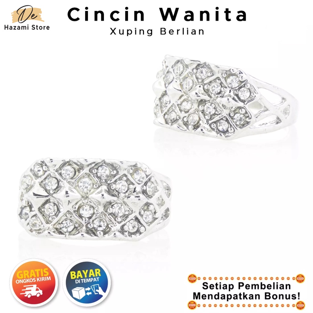 BISA COD Cincin Wanita Xuping Putih Berlian Remaja Dewasa Korea Murah Terbaru 2021