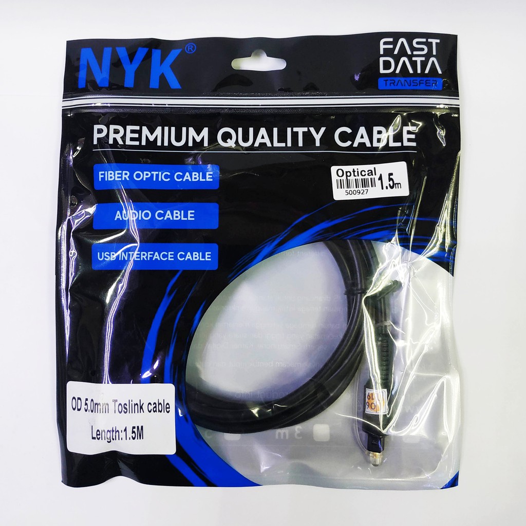 NYK Kabel Audio Digital Toslink Fiber Optic 1.5M