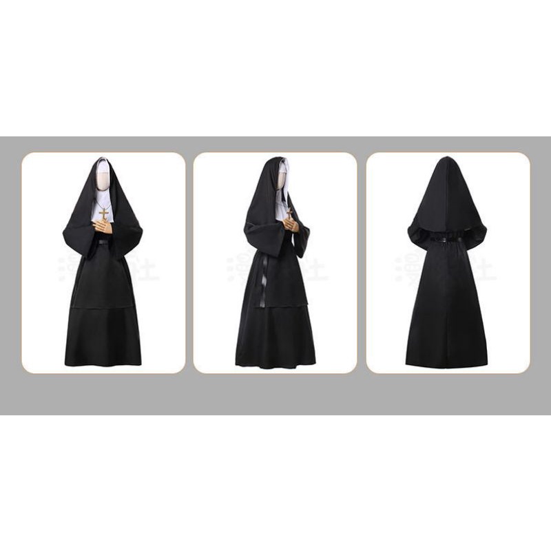 [MikanHiro Store] Cosplay Valak THE NUN Costume play tema horror for helloween party