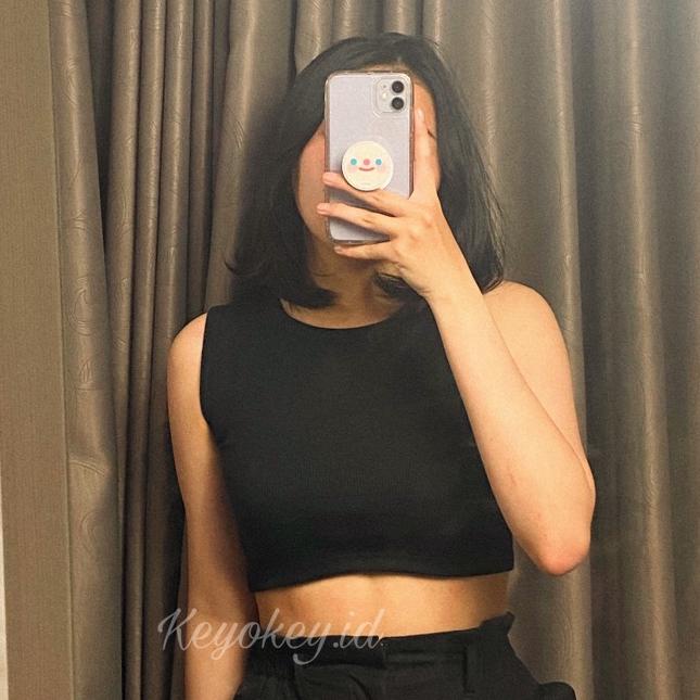 Ω chloe rib crop top / rib top / crop top / baju rajut / tank top ➫